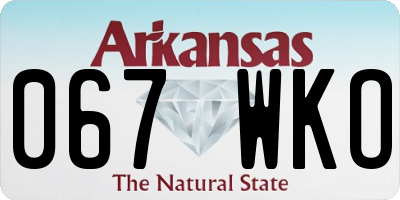 AR license plate 067WKO
