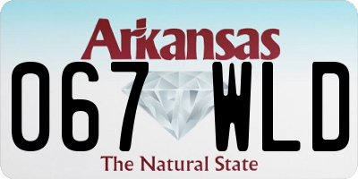 AR license plate 067WLD