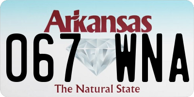 AR license plate 067WNA