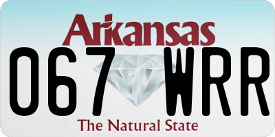 AR license plate 067WRR