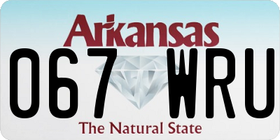 AR license plate 067WRU