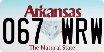 AR license plate 067WRW