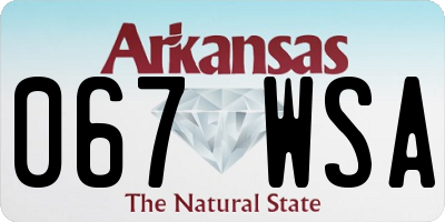 AR license plate 067WSA