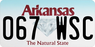 AR license plate 067WSC