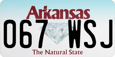 AR license plate 067WSJ