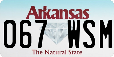 AR license plate 067WSM
