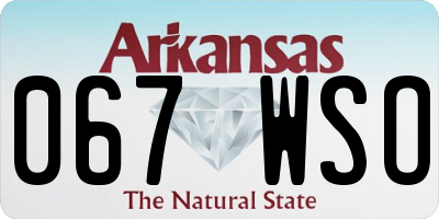 AR license plate 067WSO