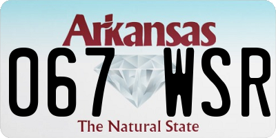 AR license plate 067WSR