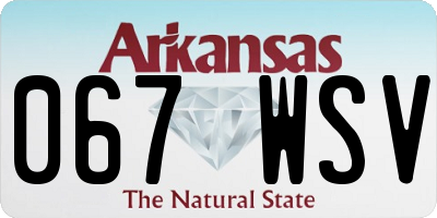 AR license plate 067WSV