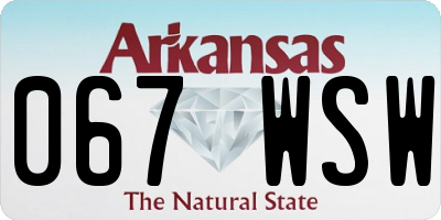 AR license plate 067WSW