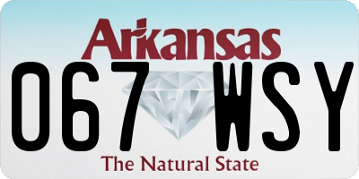 AR license plate 067WSY
