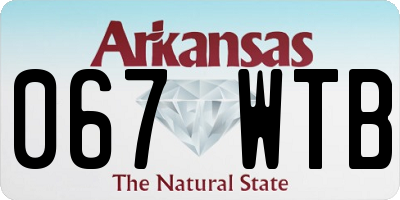 AR license plate 067WTB