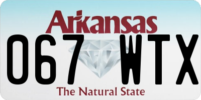 AR license plate 067WTX