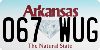 AR license plate 067WUG