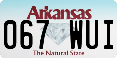 AR license plate 067WUI