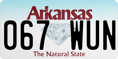 AR license plate 067WUN