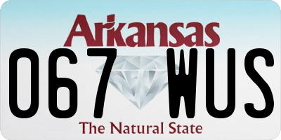 AR license plate 067WUS