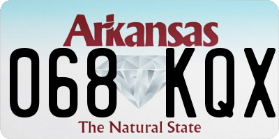 AR license plate 068KQX
