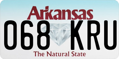 AR license plate 068KRU