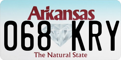 AR license plate 068KRY