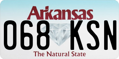 AR license plate 068KSN
