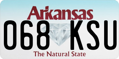 AR license plate 068KSU