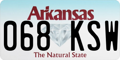 AR license plate 068KSW