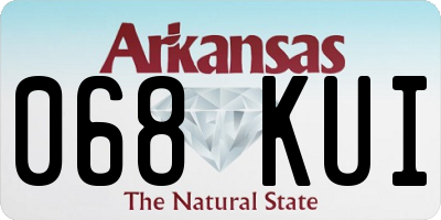 AR license plate 068KUI