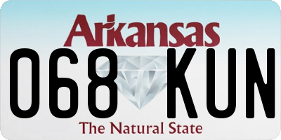 AR license plate 068KUN