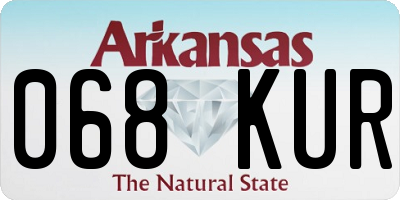 AR license plate 068KUR