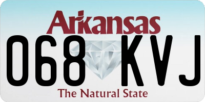 AR license plate 068KVJ