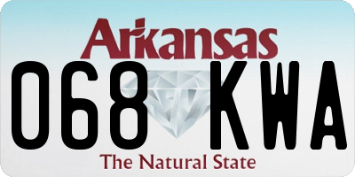 AR license plate 068KWA