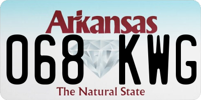 AR license plate 068KWG