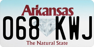 AR license plate 068KWJ