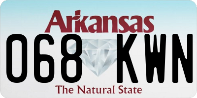 AR license plate 068KWN