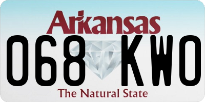 AR license plate 068KWO