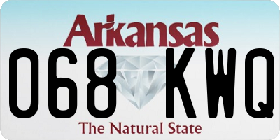 AR license plate 068KWQ