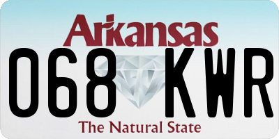 AR license plate 068KWR