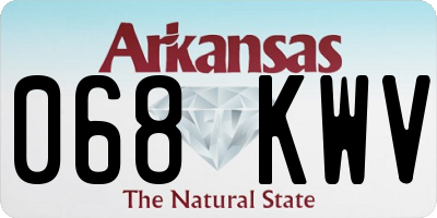 AR license plate 068KWV