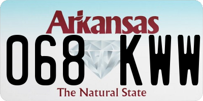 AR license plate 068KWW