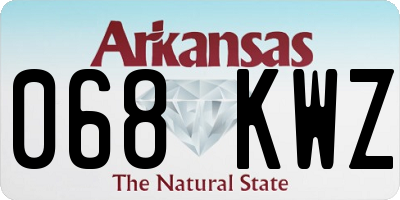AR license plate 068KWZ