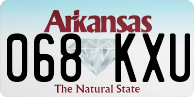 AR license plate 068KXU
