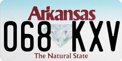 AR license plate 068KXV