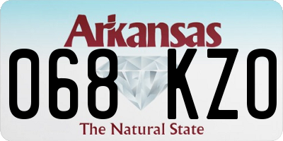 AR license plate 068KZO