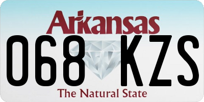 AR license plate 068KZS