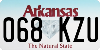 AR license plate 068KZU