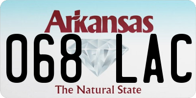 AR license plate 068LAC