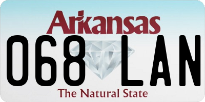 AR license plate 068LAN