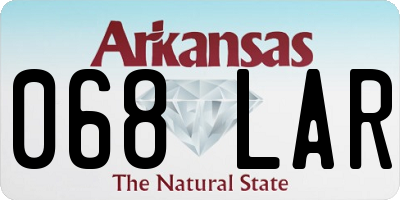AR license plate 068LAR