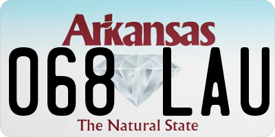 AR license plate 068LAU